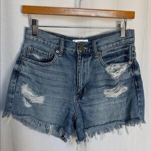 Pistola Gigi Ultra Distressed Cut Off Denim Shorts Size 26 Zip Fly 5 Pocket EUC